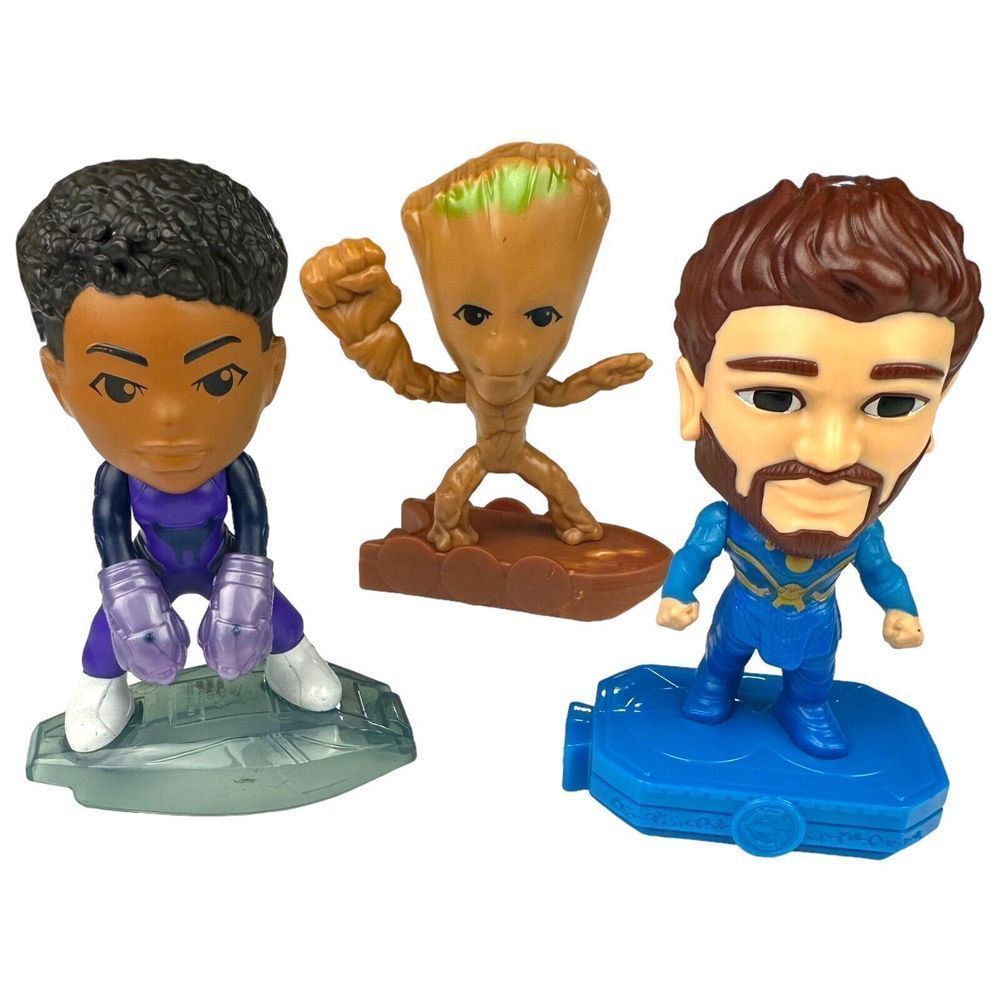 McDonald’s Happy Meal Toys MCU Marvel Bundle Of Three: Groot, Shuri, & Ikaris